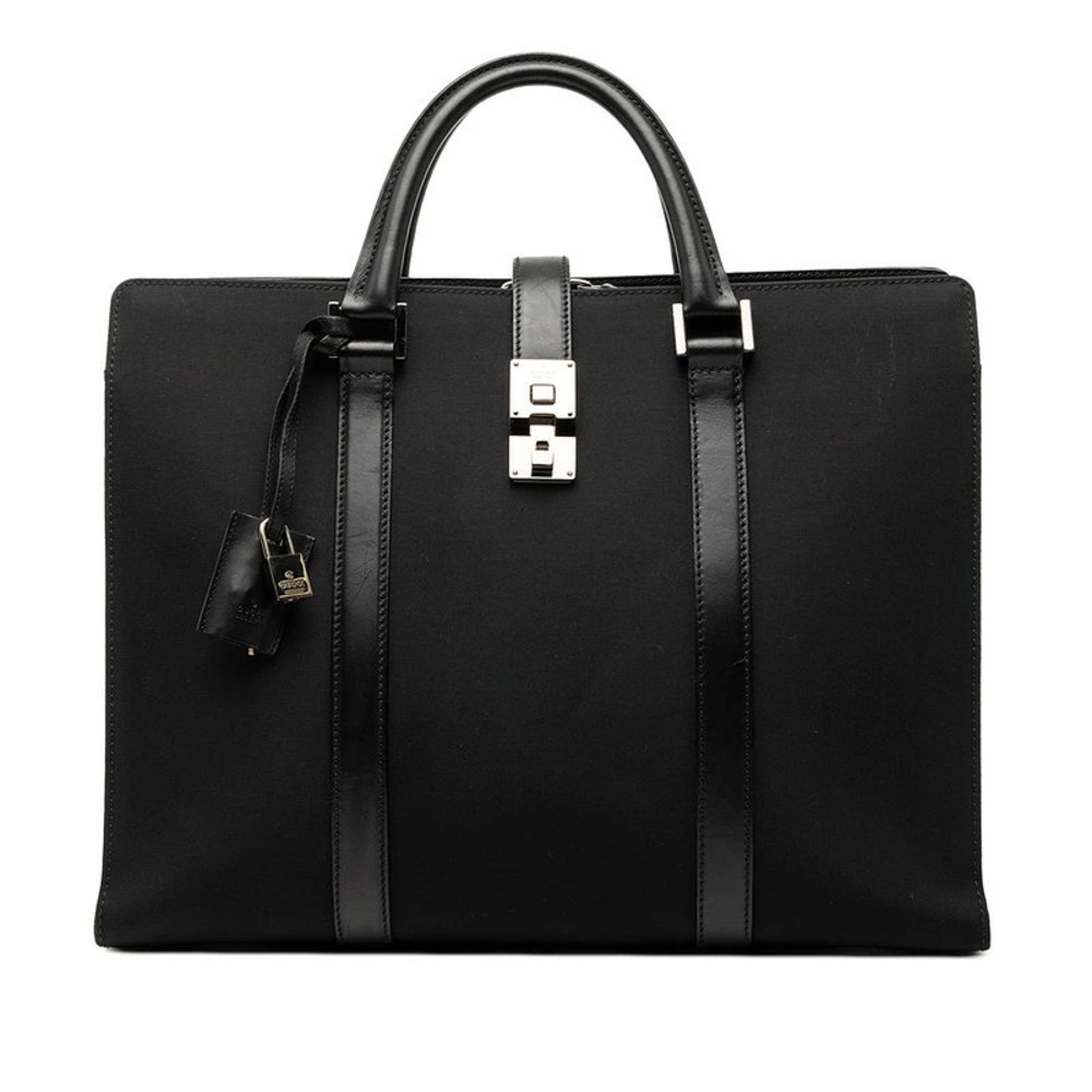 Gucci Briefcase Business Bag Black Leather
